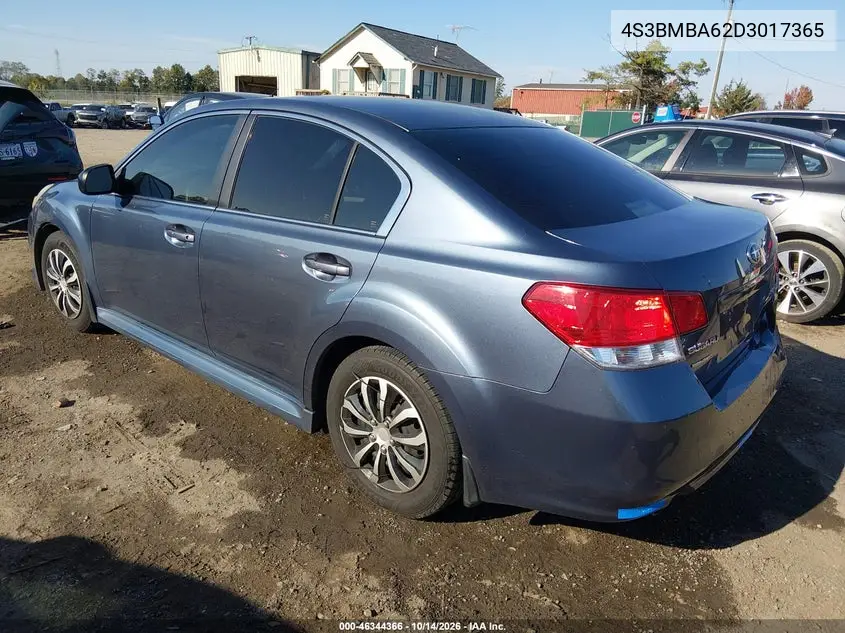 2013 SUBARU LEGACY VIN 4S3BMBA62D3017365 — фото 3