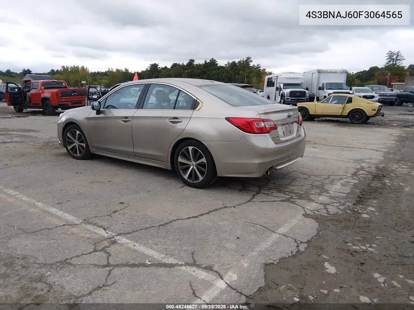 2015 SUBARU LEGACY VIN 4S3BNAJ60F3064565 — фото 3