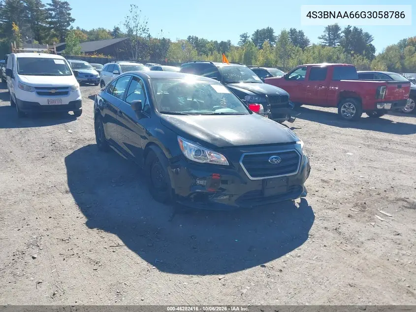 SUBARU LEGACY 2016, VIN 4S3BNAA66G3058786