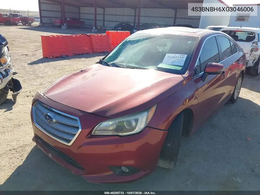 2016 SUBARU LEGACY VIN 4S3BNBH6XG3046006 — фото 2