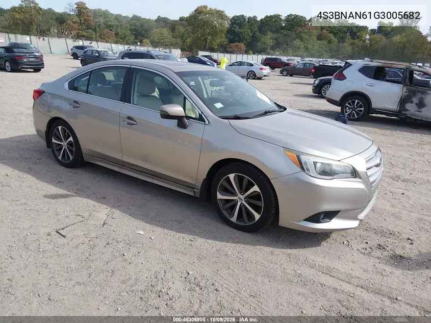 SUBARU LEGACY 2016, VIN 4S3BNAN61G3005682
