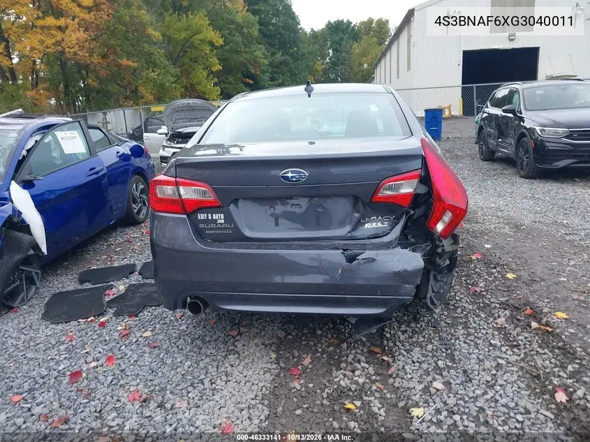 2016 SUBARU LEGACY VIN 4S3BNAF6XG3040011 — фото 16