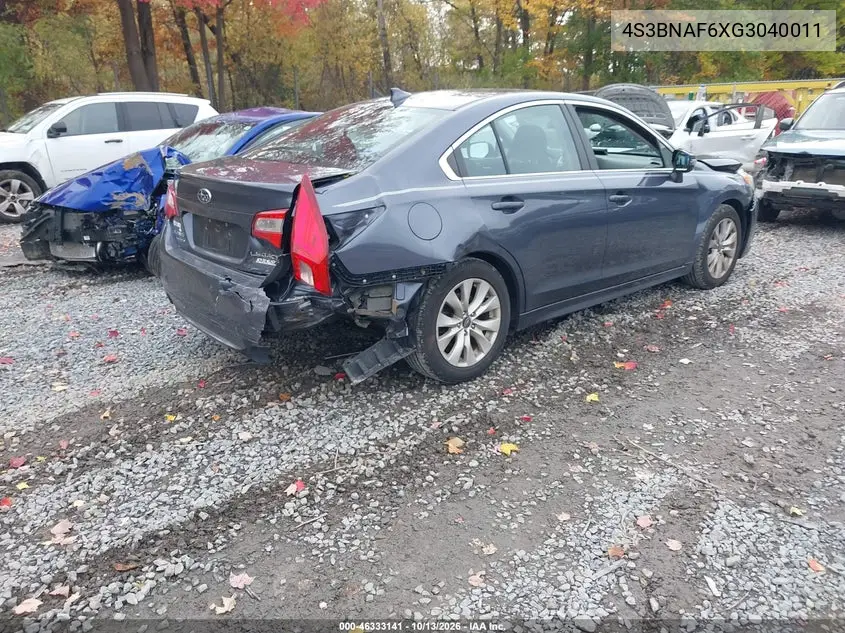 2016 SUBARU LEGACY VIN 4S3BNAF6XG3040011 — фото 4