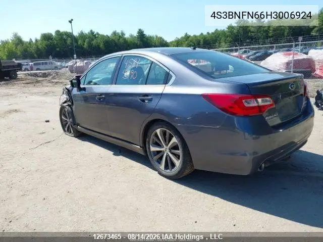 2017 SUBARU LEGACY VIN 4S3BNFN66H3006924 — фото 4