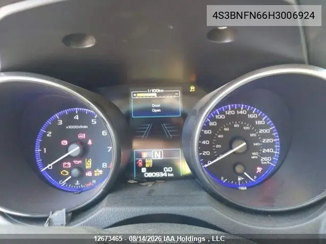 2017 SUBARU LEGACY VIN 4S3BNFN66H3006924 — фото 8