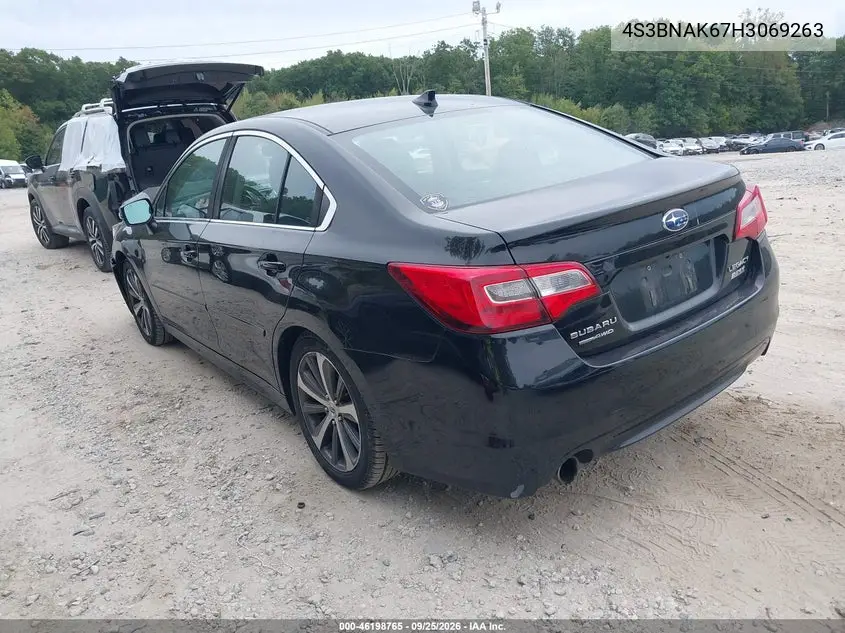 2017 SUBARU LEGACY VIN 4S3BNAK67H3069263 — фото 3