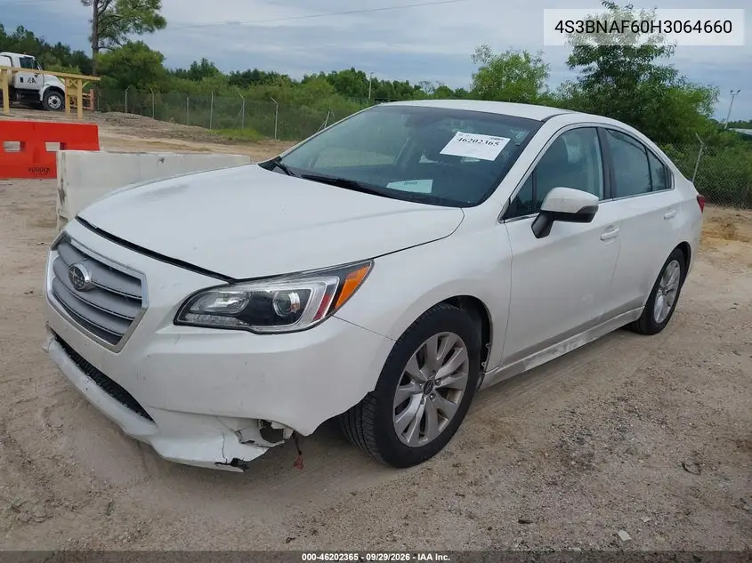 2017 SUBARU LEGACY VIN 4S3BNAF60H3064660 — фото 2