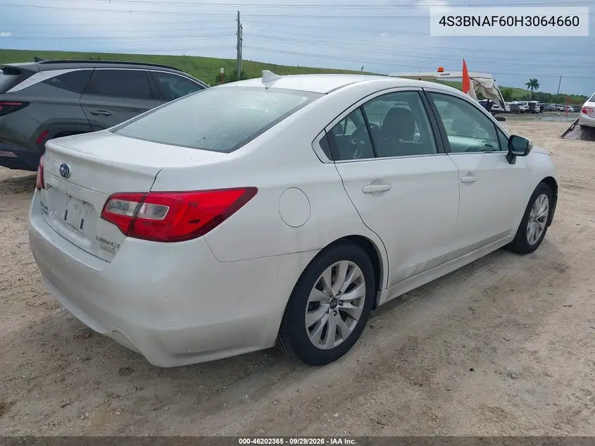 2017 SUBARU LEGACY VIN 4S3BNAF60H3064660 — фото 4