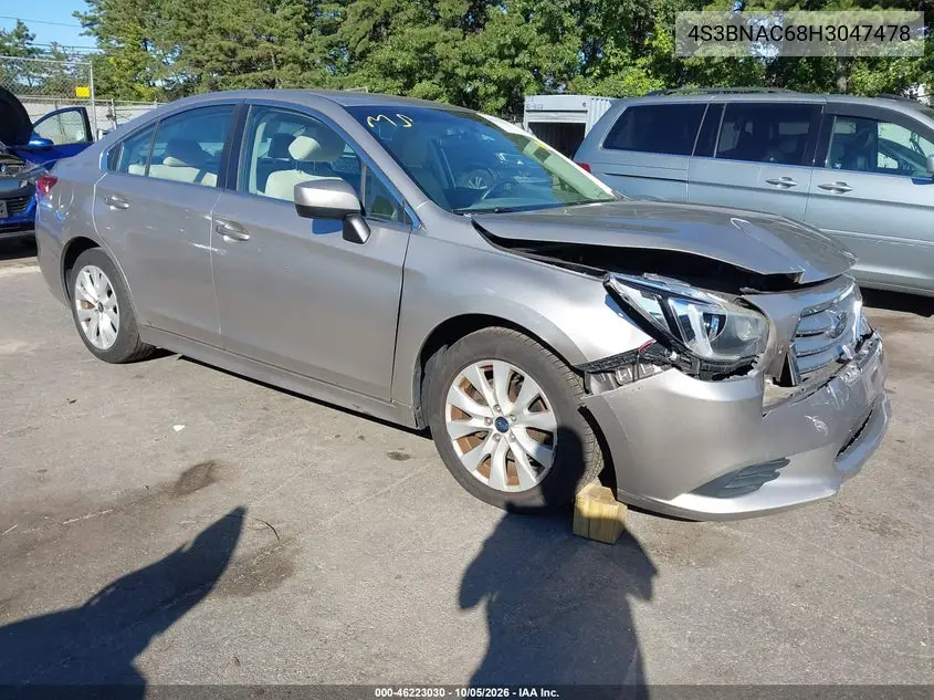 SUBARU LEGACY 2017, VIN 4S3BNAC68H3047478