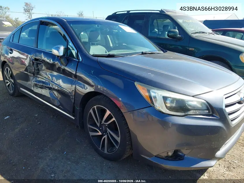 SUBARU LEGACY 2017, VIN 4S3BNAS66H3028994