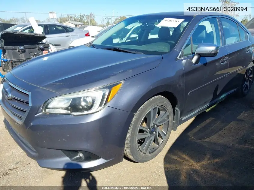 2017 SUBARU LEGACY VIN 4S3BNAS66H3028994 — фото 2