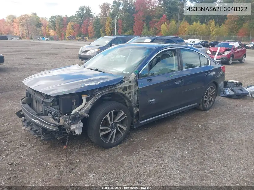 2017 SUBARU LEGACY VIN 4S3BNAS62H3048322 — фото 2