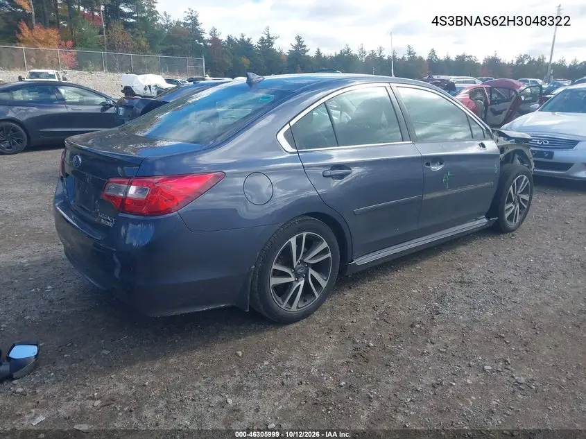 2017 SUBARU LEGACY VIN 4S3BNAS62H3048322 — фото 4
