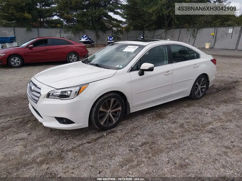 2017 SUBARU LEGACY VIN 4S3BNAN6XH3042909 — фото 2