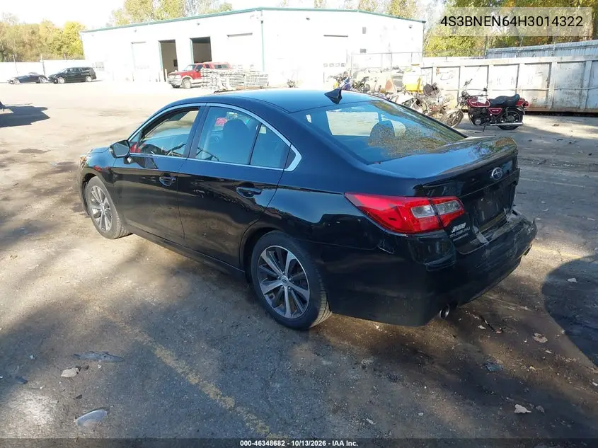 2017 SUBARU LEGACY VIN 4S3BNEN64H3014322 — фото 3
