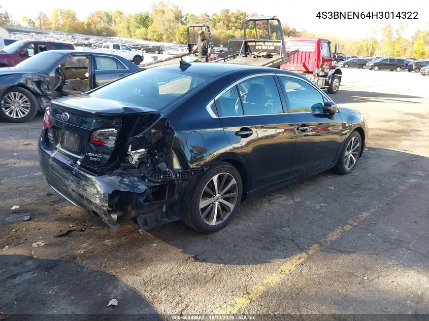 2017 SUBARU LEGACY VIN 4S3BNEN64H3014322 — фото 4