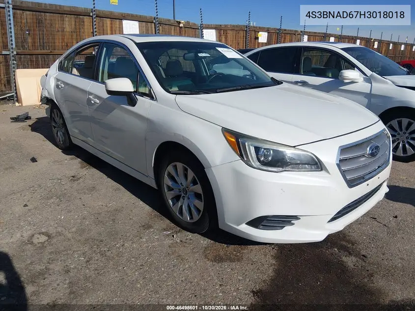 SUBARU LEGACY 2017, VIN 4S3BNAD67H3018018