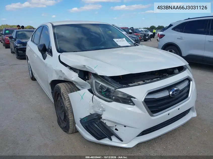 SUBARU LEGACY 2018, VIN 4S3BNAA66J3031126