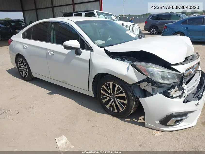 SUBARU LEGACY 2019, VIN 4S3BNAF60K3040320
