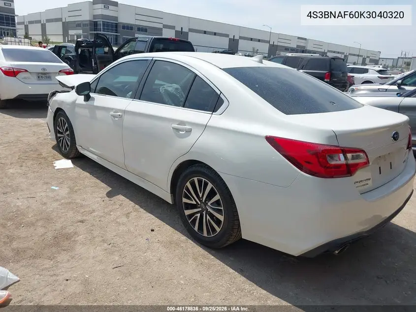 2019 SUBARU LEGACY VIN 4S3BNAF60K3040320 — фото 3
