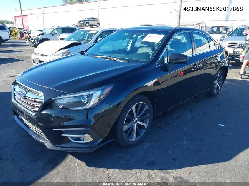 2019 SUBARU LEGACY VIN 4S3BNAN68K3017868 — фото 2