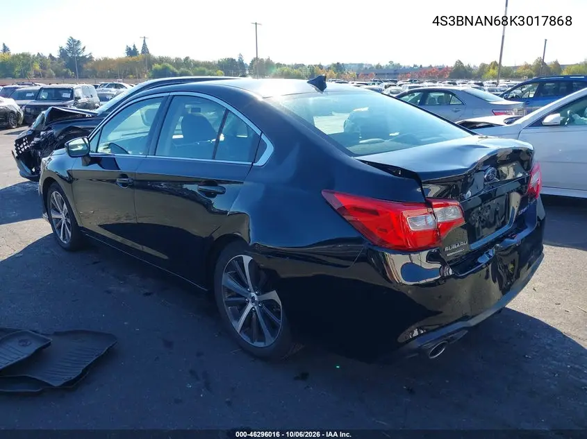 2019 SUBARU LEGACY VIN 4S3BNAN68K3017868 — фото 3
