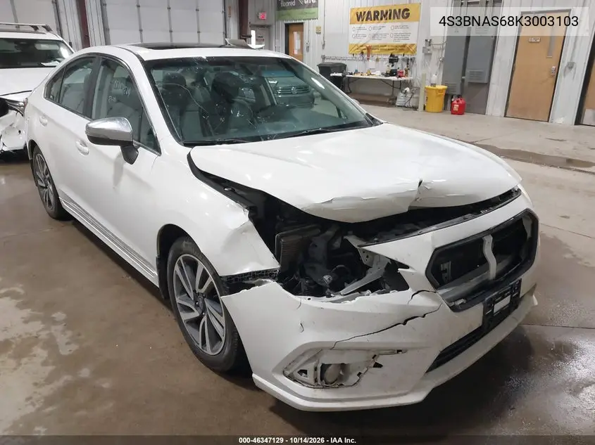 SUBARU LEGACY 2019, VIN 4S3BNAS68K3003103