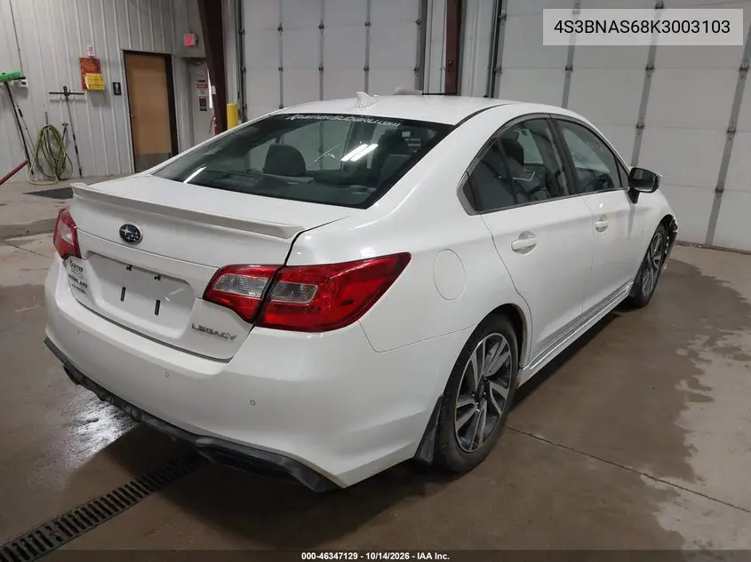 2019 SUBARU LEGACY VIN 4S3BNAS68K3003103 — фото 4