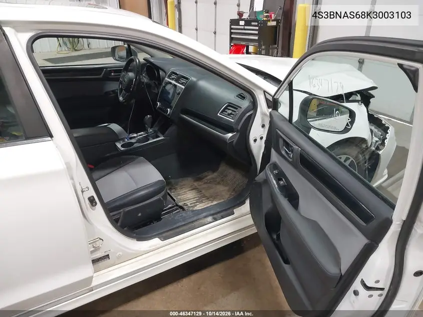 2019 SUBARU LEGACY VIN 4S3BNAS68K3003103 — фото 5