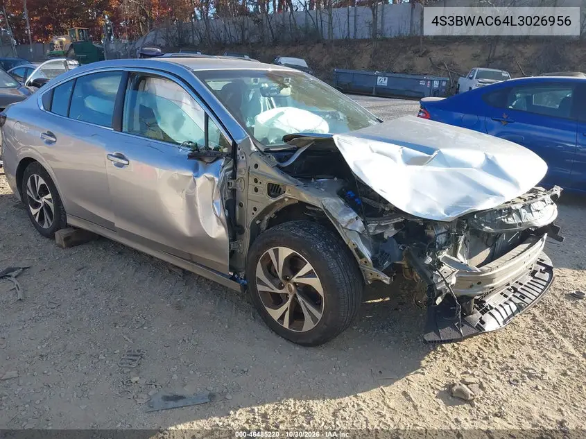 SUBARU LEGACY 2020, VIN 4S3BWAC64L3026956