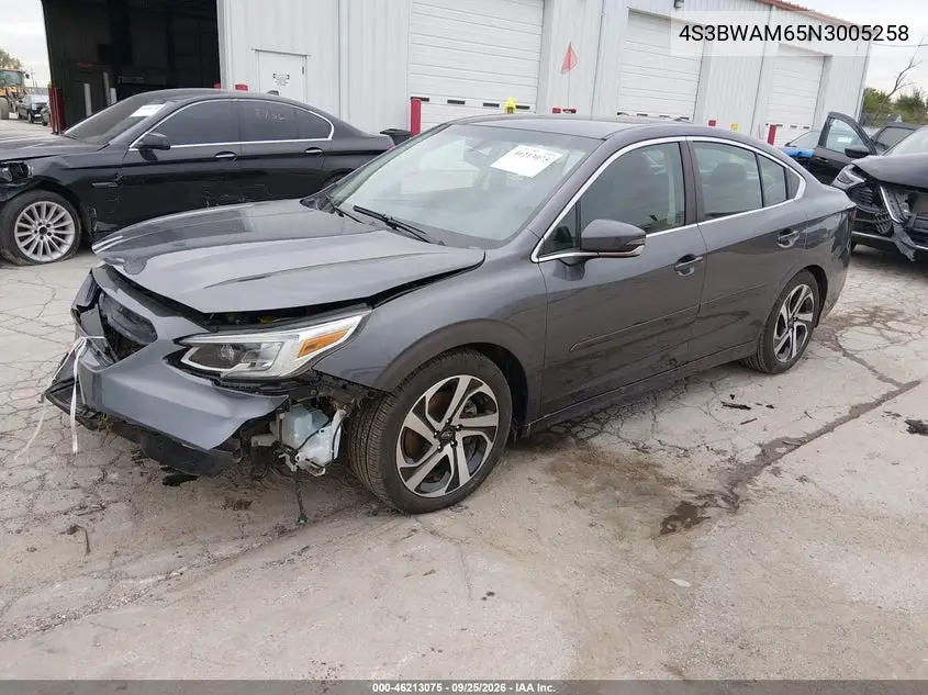 2022 SUBARU LEGACY VIN 4S3BWAM65N3005258 — фото 2
