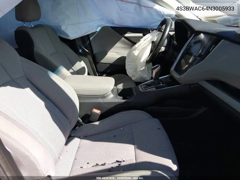 2022 SUBARU LEGACY VIN 4S3BWAC64N3005933 — фото 5