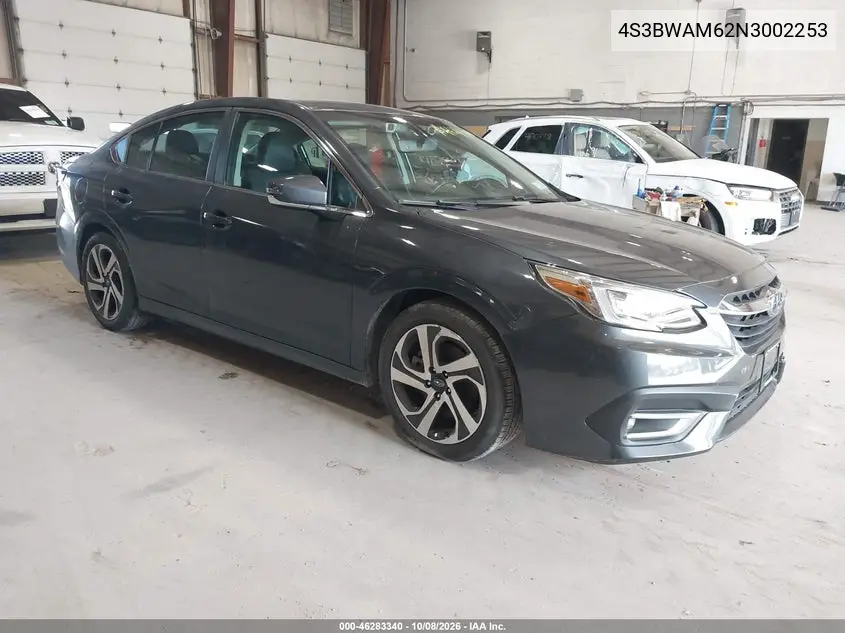 SUBARU LEGACY 2022, VIN 4S3BWAM62N3002253