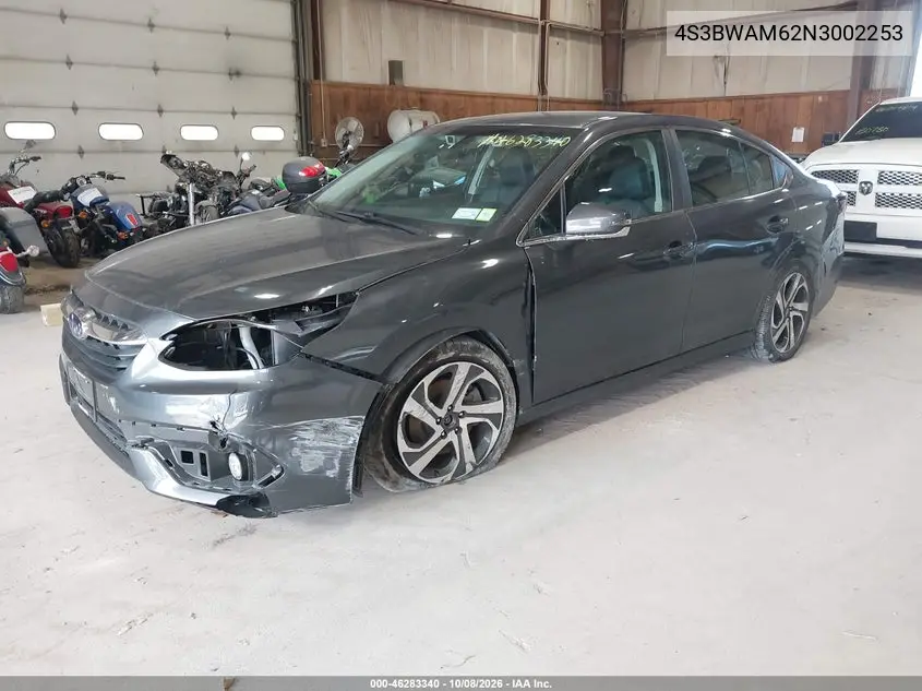 2022 SUBARU LEGACY VIN 4S3BWAM62N3002253 — фото 2