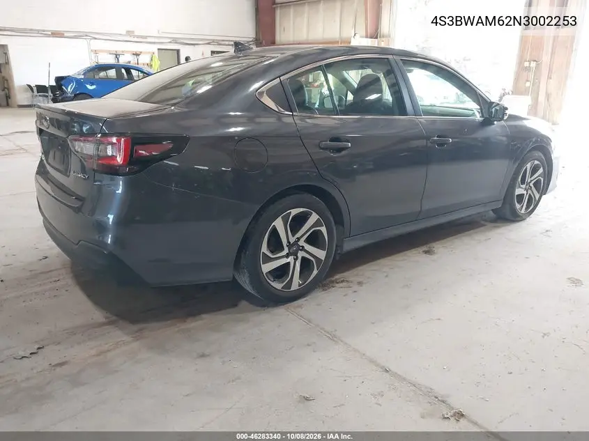 2022 SUBARU LEGACY VIN 4S3BWAM62N3002253 — фото 4
