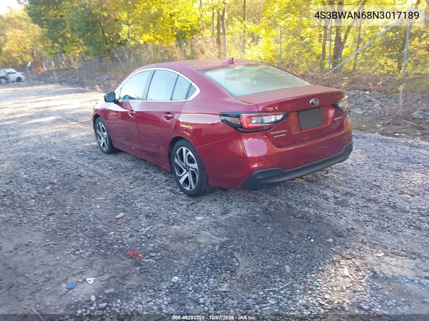 2022 SUBARU LEGACY VIN 4S3BWAN68N3017189 — фото 3