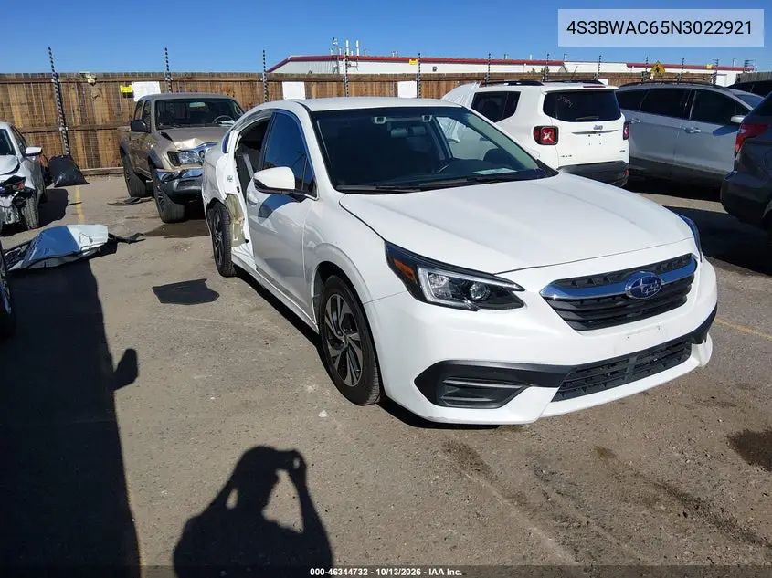 SUBARU LEGACY 2022, VIN 4S3BWAC65N3022921