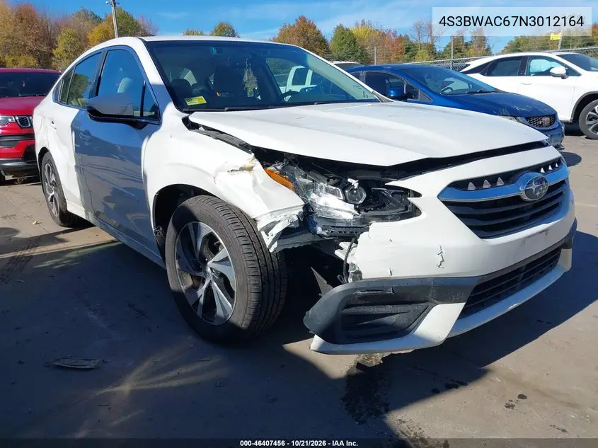 SUBARU LEGACY 2022, VIN 4S3BWAC67N3012164