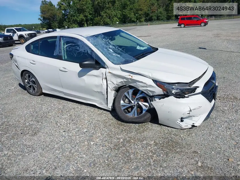 SUBARU LEGACY 2024, VIN 4S3BWAB64R3024943