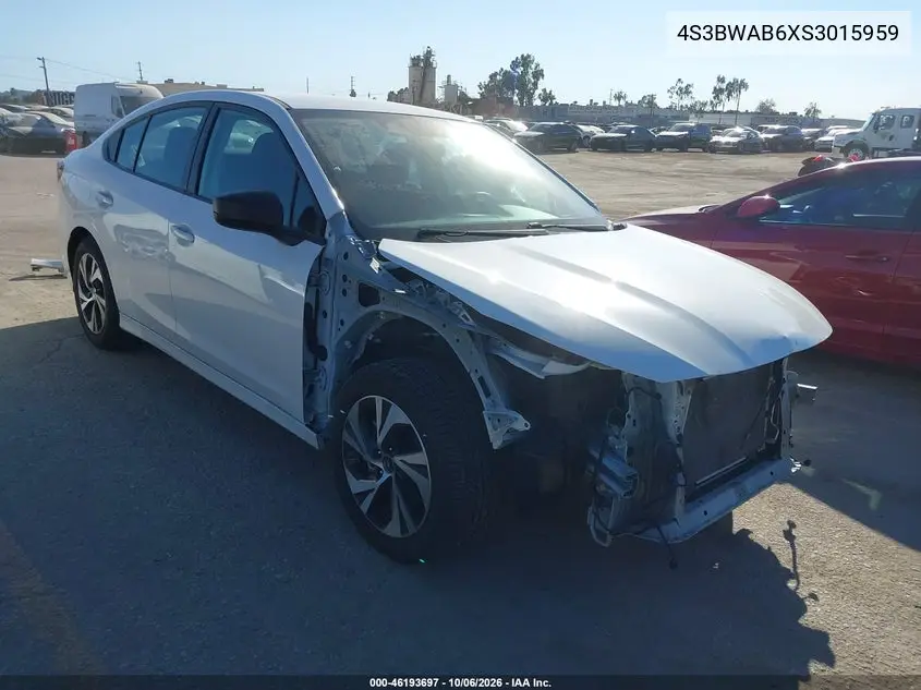 SUBARU LEGACY 2025, VIN 4S3BWAB6XS3015959