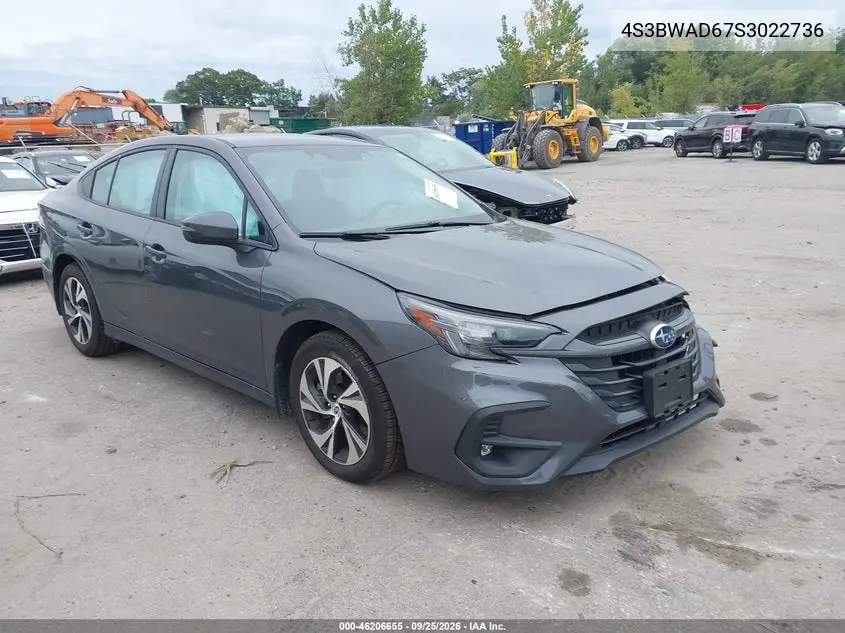 SUBARU LEGACY 2025, VIN 4S3BWAD67S3022736