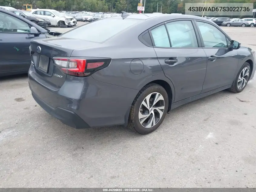 2025 SUBARU LEGACY VIN 4S3BWAD67S3022736 — фото 4