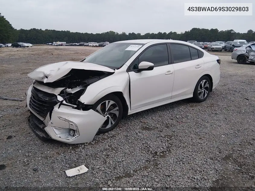 2025 SUBARU LEGACY VIN 4S3BWAD69S3029803 — фото 2
