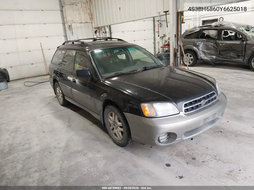 SUBARU OUTBACK 2000, VIN 4S3BH6860Y6625018