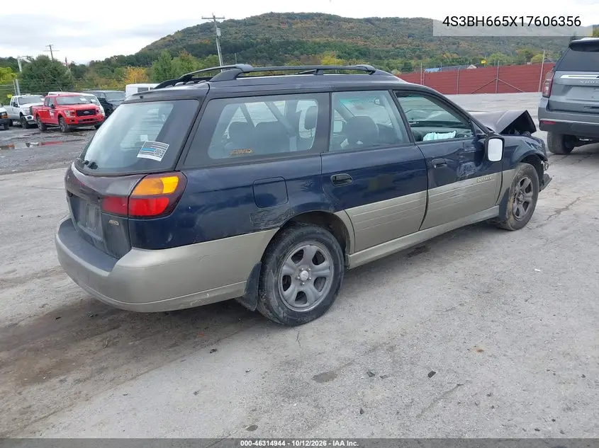 2001 SUBARU OUTBACK VIN 4S3BH665X17606356 — фото 4