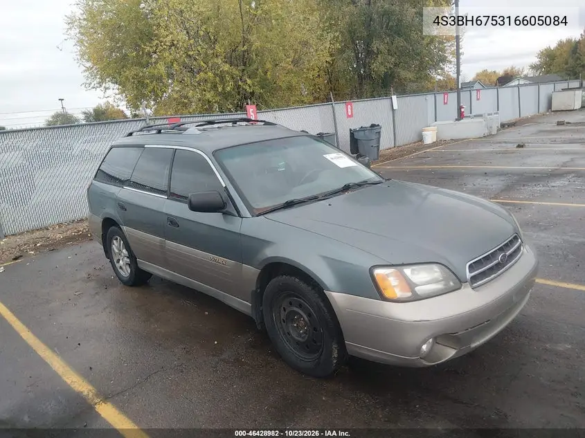 SUBARU OUTBACK 2001, VIN 4S3BH675316605084