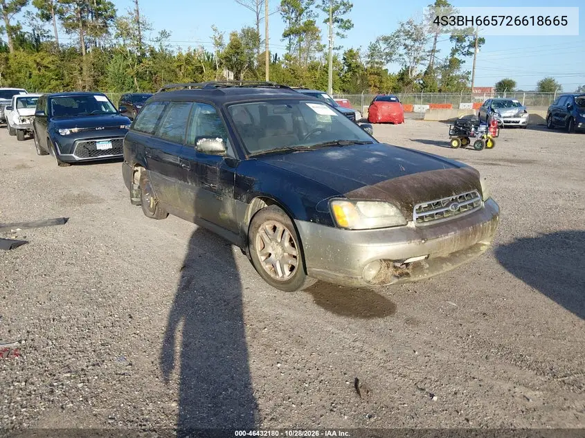 SUBARU OUTBACK 2002, VIN 4S3BH665726618665