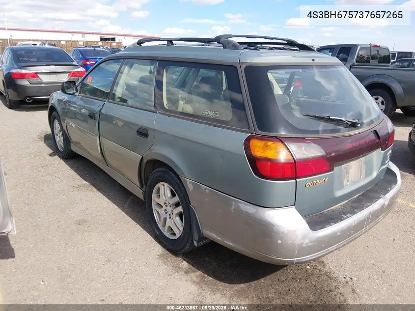 2003 SUBARU OUTBACK VIN 4S3BH675737657265 — фото 3