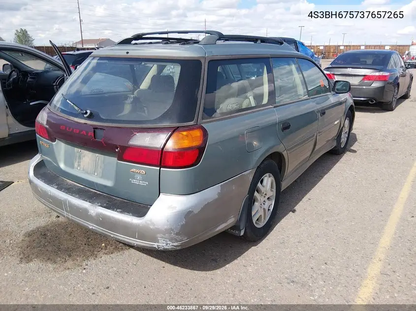 2003 SUBARU OUTBACK VIN 4S3BH675737657265 — фото 4