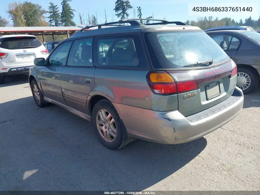 2003 SUBARU OUTBACK VIN 4S3BH686337651440 — фото 3